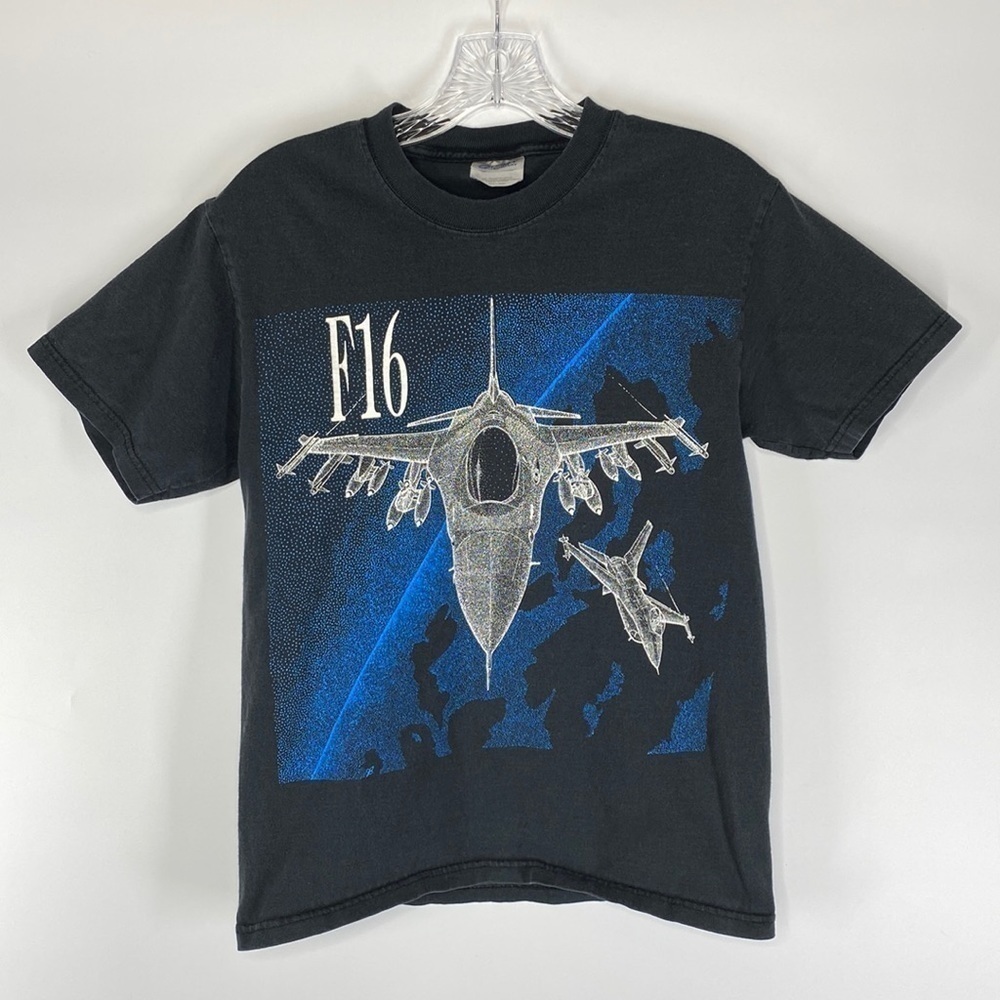 Port & Company F-16 Falcon Blackbird Flight Wear Graphic Tshirt Small